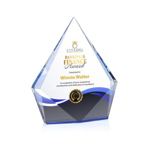 Recognition Awards - Crystal Awards - Shelton VividPrint™ Award - Blue