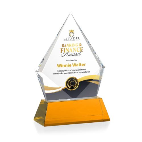 Recognition Awards - Crystal Awards - Shelton VividPrint™ Award on Newhaven Base - Amber