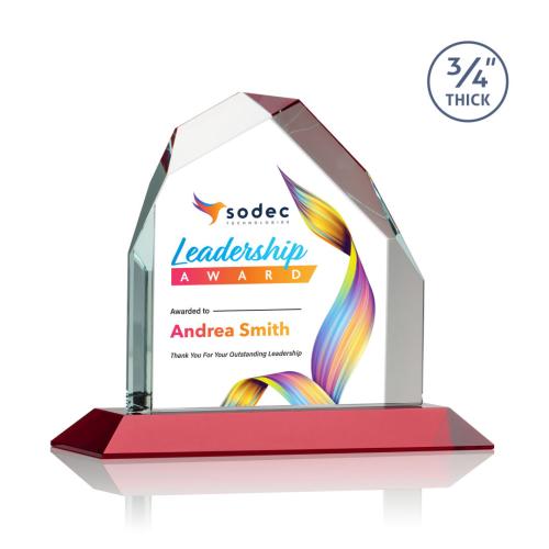 Recognition Awards - Crystal Awards - Austere Peak VividPrint™ Award - Red