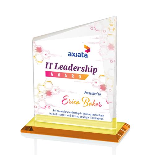 Recognition Awards - Crystal Awards - Bellamy VividPrint™ Award - Amber