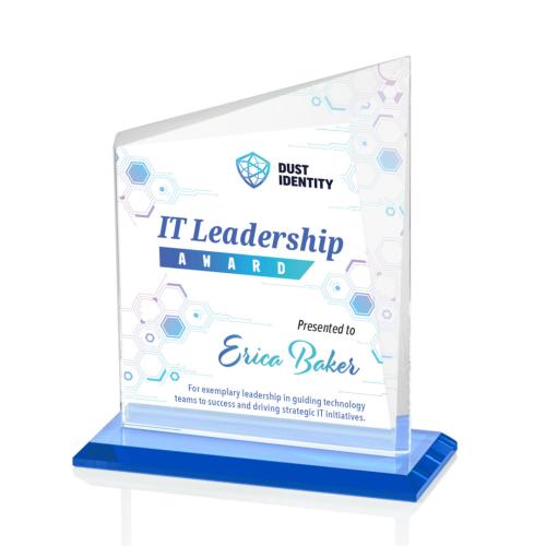 Recognition Awards - Crystal Awards - Bellamy VividPrint™ Award - Sky Blue