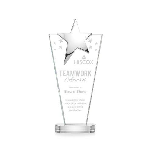 Recognition Awards - Crystal Awards - Mantella Chrome Star Award - Clear