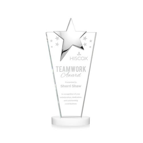 Recognition Awards - Crystal Awards - Mantella Chrome Star Award - White