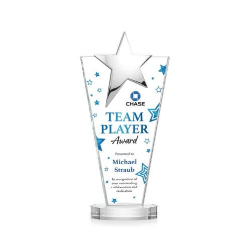 Recognition Awards - Crystal Awards - Mantella Chrome Star VividPrint™ Award - Clear