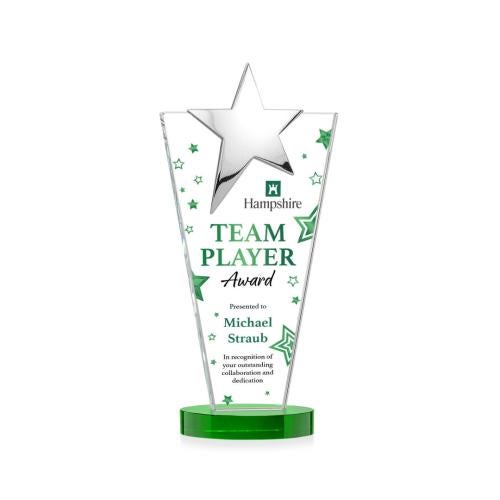 Recognition Awards - Crystal Awards - Mantella Chrome Star VividPrint™ Award - Green