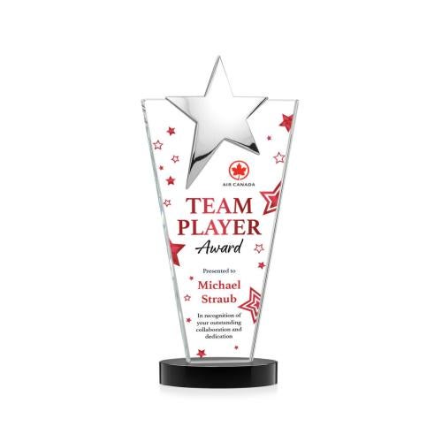 Recognition Awards - Crystal Awards - Mantella Chrome Star VividPrint™ Award - Black