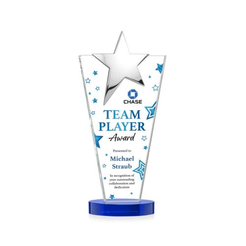 Recognition Awards - Crystal Awards - Mantella Chrome Star VividPrint™ Award - Bue