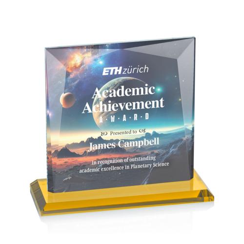 Recognition Awards - Crystal Awards - Tanner VividPrint™ Award - Amber