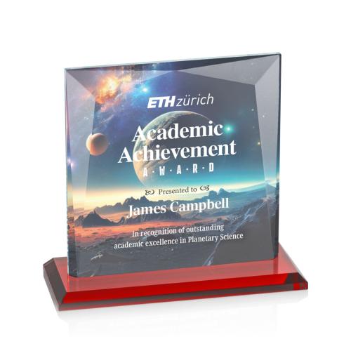 Recognition Awards - Crystal Awards - Tanner VividPrint™ Award - Red