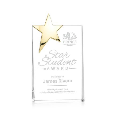 Recognition Awards - Crystal Awards - Denham Star Award - Gold