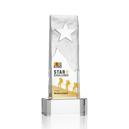 Recognition Awards - Crystal Awards - Stapleton Star VividPrint™ Award on Base - Clear