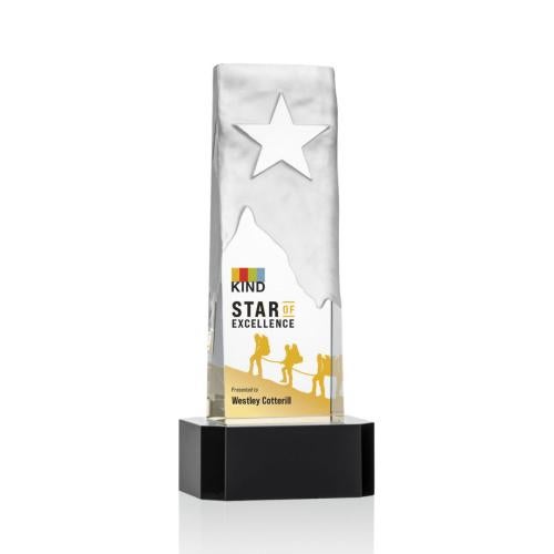 Recognition Awards - Crystal Awards - Stapleton Star VividPrint™ Award on Base - Black