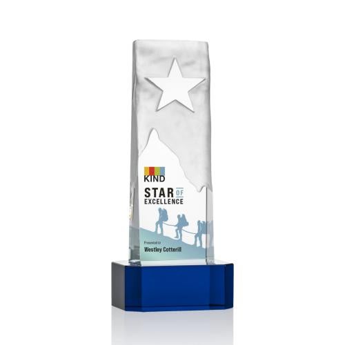 Recognition Awards - Crystal Awards - Stapleton Star VividPrint&trade; Award on Base - Blue
