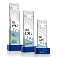 Stapleton Star VividPrint Award on Base - Blue - Crystal Star Awards