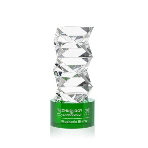 Recognition Awards - Crystal Awards - Callucci Award on Marvel Base - Green