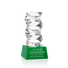 Callucci Award on Robson Base - Green - Crystal Pillar Awards