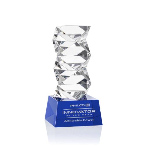 Recognition Awards - Crystal Awards - Callucci Award on Robson Base - Blue