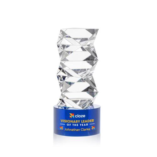 Recognition Awards - Crystal Awards - Callucci VividPrint™ Award on Marvel Base - Blue
