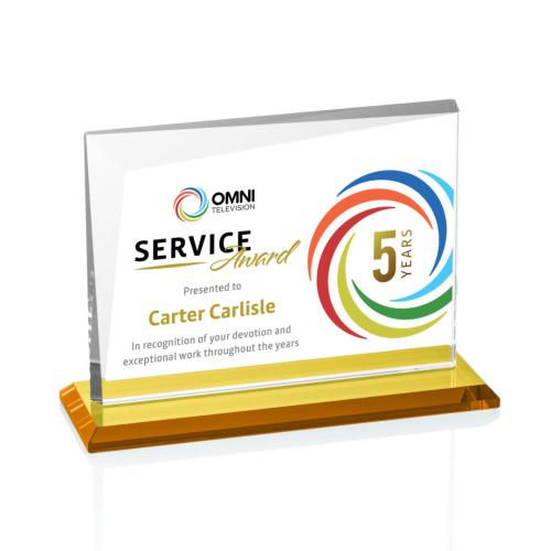 Recognition Awards - Crystal Awards - Mirela VividPrint™ Award - Amber