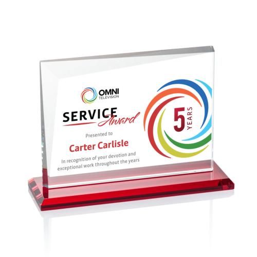 Recognition Awards - Crystal Awards - Mirela VividPrint™ Award - Red