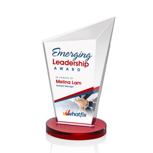 Recognition Awards - Crystal Awards - Wiltshire VividPrint™ Award - Red