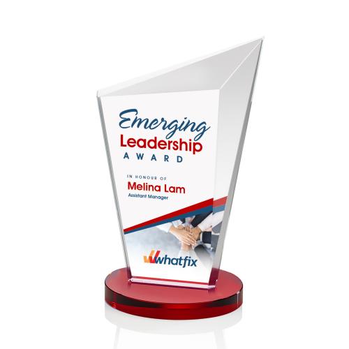 Recognition Awards - Crystal Awards - Wiltshire VividPrint&trade; Award - Red