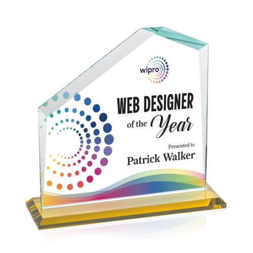 Recognition Awards - Crystal Awards - Fairmont VividPrint™ Award - Amber
