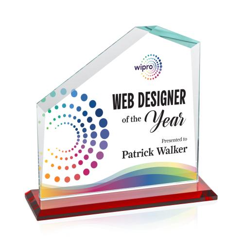 Recognition Awards - Crystal Awards - Fairmont VividPrint&trade; Award - Red