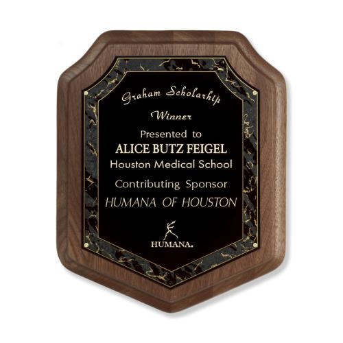 Plaque Awards - Retirement Plaques - Marble Magic Shield 