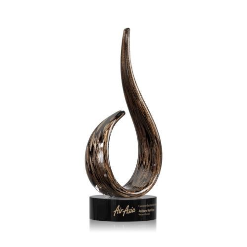 Golden Blaze Award - Black Recognition Awards - Glass Awards - Art Glass Awards - Golden Blaze Award - Black