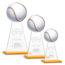 Edenwood Baseball Award - Amber - Glass Awards
