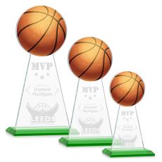 Edenwood Basketball Award - Green - Crystal Pillar Awards