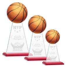 Edenwood Basketball Award - Red - Crystal Pillar Awards