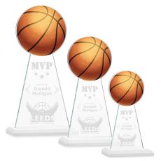 Edenwood Basketball Award - White - Crystal Pillar Awards