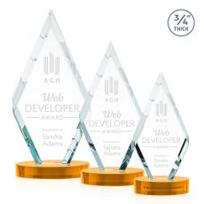 Richmond Award on Alberton Base - Amber - Yellow Crystal Awards