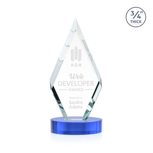 Recognition Awards - Crystal Awards - Richmond Award on Alberton Base - Sky Blue