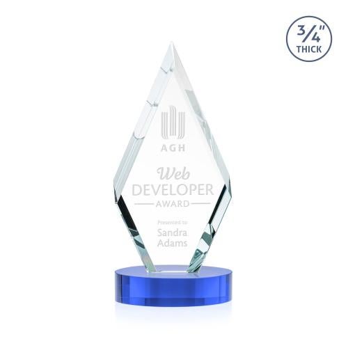 Recognition Awards - Crystal Awards - Richmond Award on Alberton Base - Sky Blue