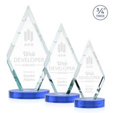 Richmond Award on Alberton Base - Sky Blue - Glass Awards