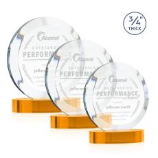 Gibralter Award on Alberton Base - Amber - Yellow Crystal Awards