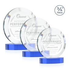 Gibralter Award on Alberton Base - Sky Blue - Blue Crystal Awards