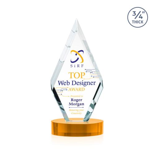 Recognition Awards - Crystal Awards - Richmond VividPrint™ Award on Alberton Base - Amber