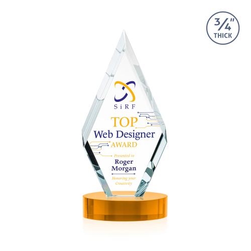 Recognition Awards - Crystal Awards - Richmond VividPrint&trade; Award on Alberton Base - Amber