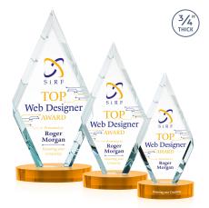 Richmond VividPrint Award on Alberton Base - Amber - Glass Awards