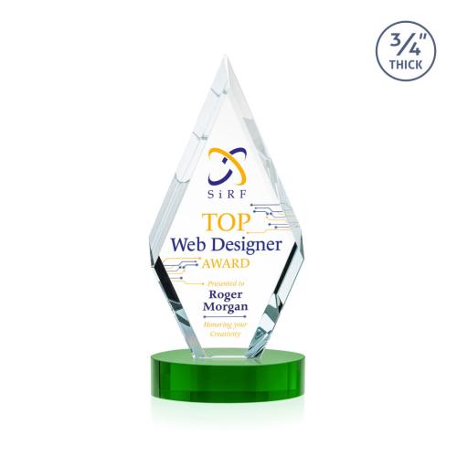 Recognition Awards - Crystal Awards - Richmond VividPrint™ Award on Alberton Base - Green
