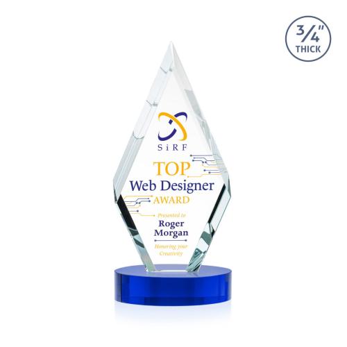 Recognition Awards - Crystal Awards - Richmond VividPrint™ Award on Alberton Base - Blue