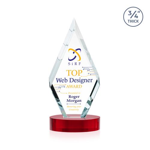 Recognition Awards - Crystal Awards - Richmond VividPrint&trade; Award on Alberton Base - Red