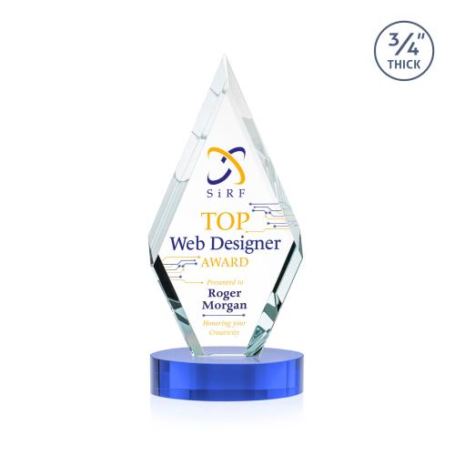 Recognition Awards - Crystal Awards - Richmond VividPrint&trade; Award on Alberton Base - Sky Blue