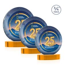 Gibralter Vividprint Award on Alberton Base - Amber - Sales Awards