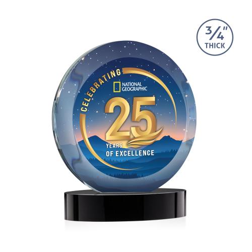 Recognition Awards - Crystal Awards - Gibralter Vividprint&trade; Award on Alberton Base - Black