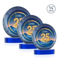 Gibralter Vividprint Award on Alberton Base - Blue - Circle Awards